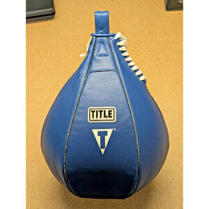 Title Boxing Leather speed Bag SB-10 XL 10x12 Blue Nice Condition